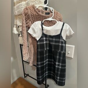 Victory Heart Sweater Dress and Btween Plaid Dress